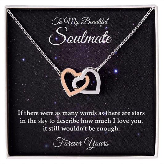 To My Beautiful Soulmate | Forever Yours -Interlocking Hearts Necklace