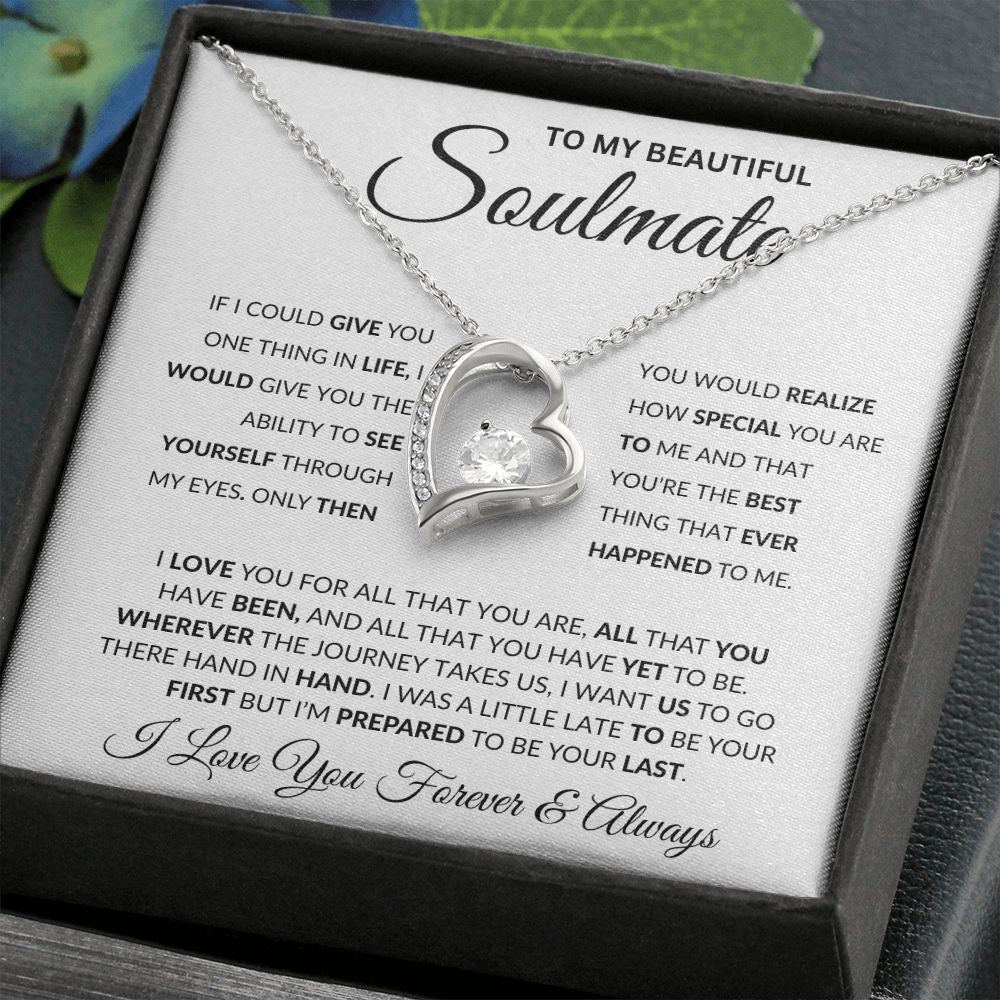 To My Beautiful Soulmate - Forever Love Necklace Card